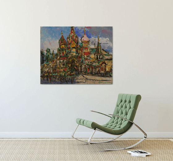 After Rain, Saint Basil's Cathedral, Moscow - Moscow Cityscape - Russia - Oil Painting - Medium Size - Gift Art