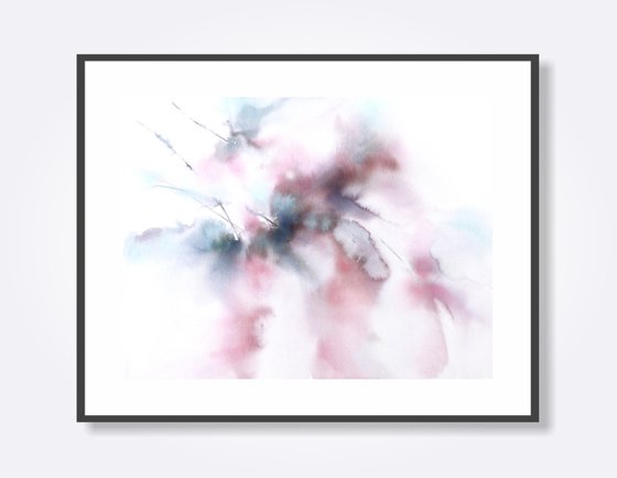 Abstract flowers in soft pastel colors