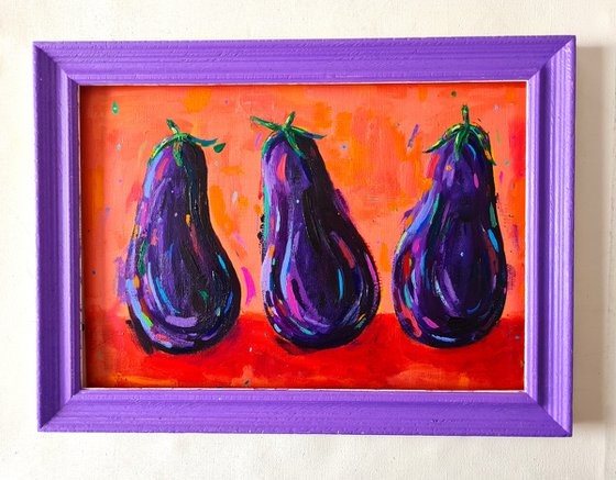 Three Aubergines