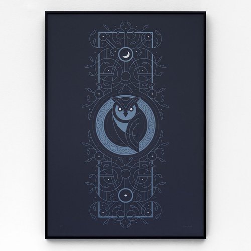 Night Owl A2 limited edition screen print by The Lost Fox