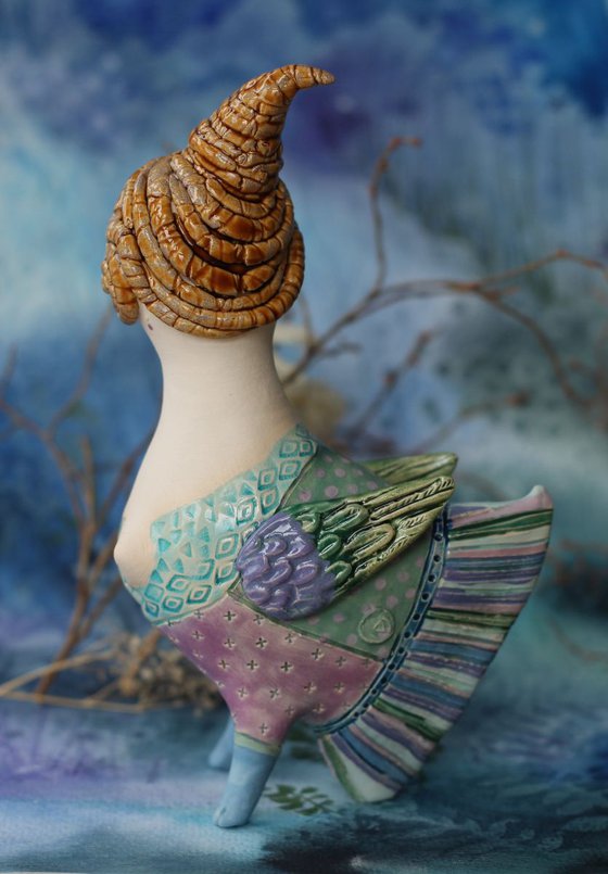 Sweetie bird. Ceramic sculpture