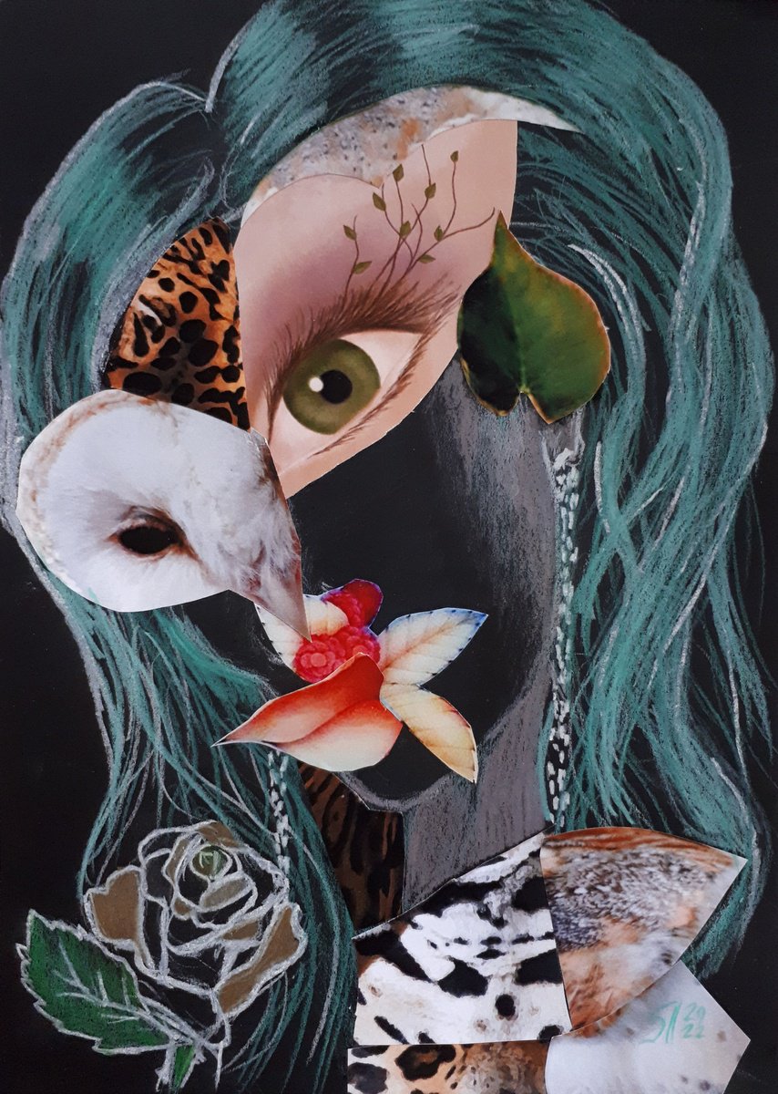 Abstract Collage By Salana Art / Svetlana Samovarova, 8 X 12", Unknown Iii, Original Artwork