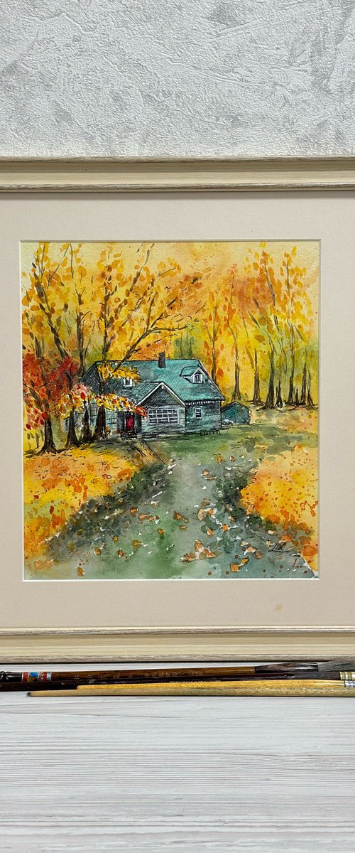 Autumn, watercolor by Luba Ostroushko
