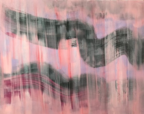 Abstract Black & Pink by Kitty  Cooper