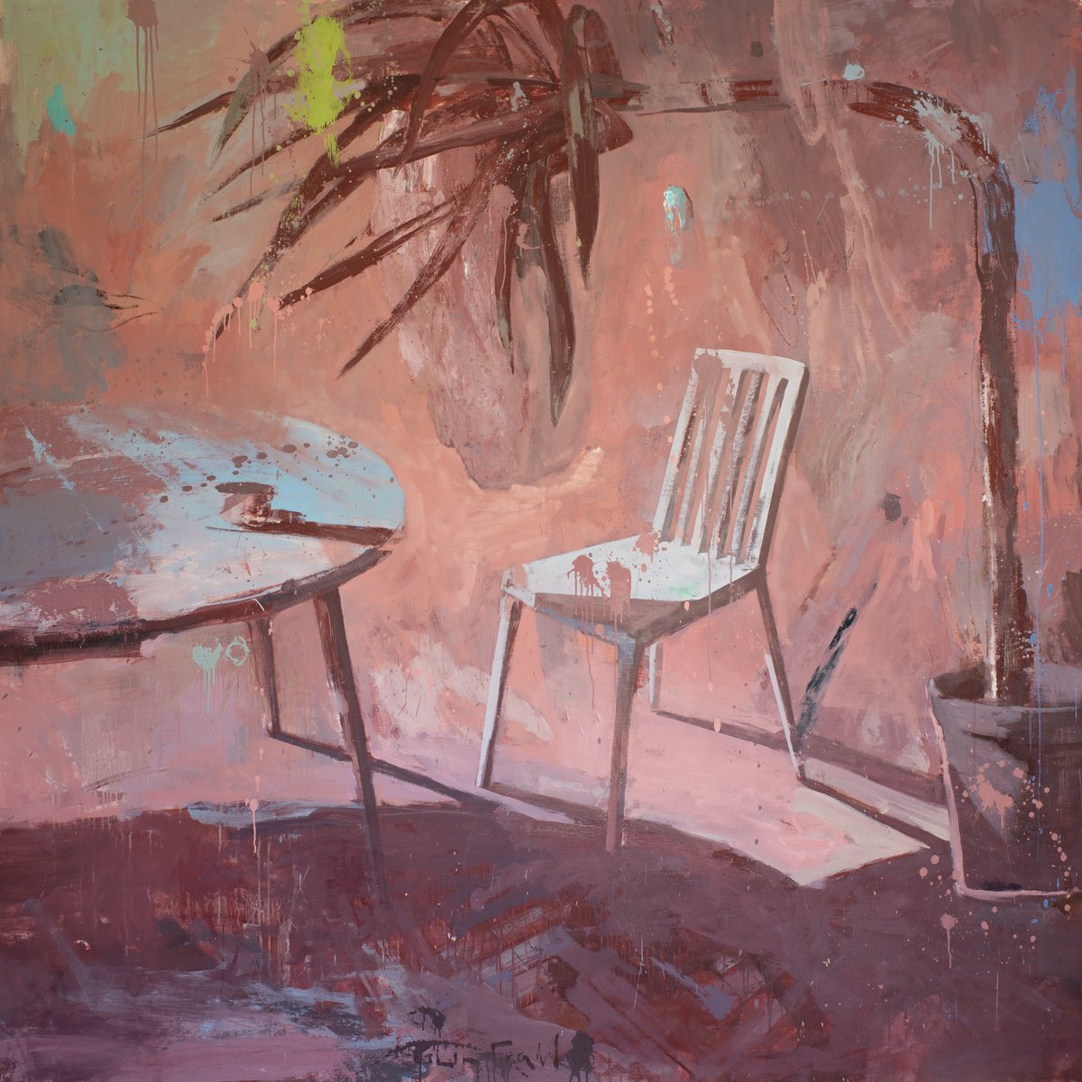 Impressionistic Landscape Oil Painting By Glib Franko, 79 X 79, Empty Place, Original Artwork