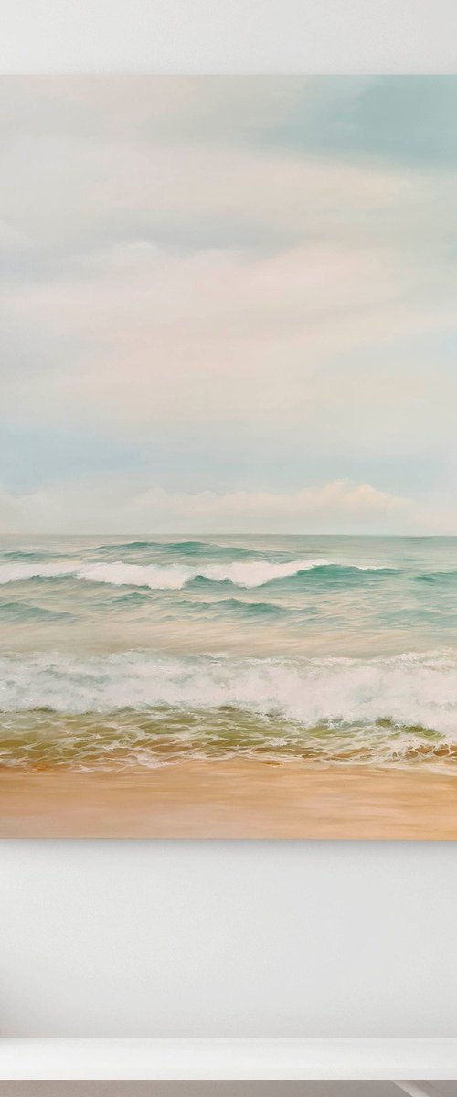"Serene" Seascape oil canvas art by Mary Amur