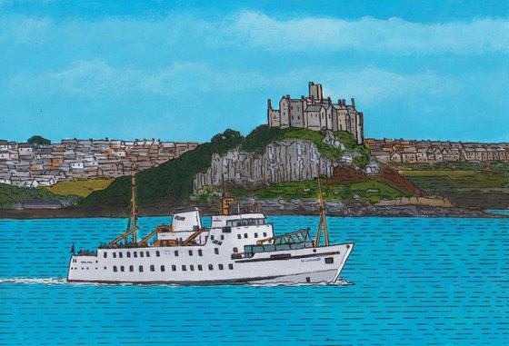 "The Scillonian passing St Michael's Mount"