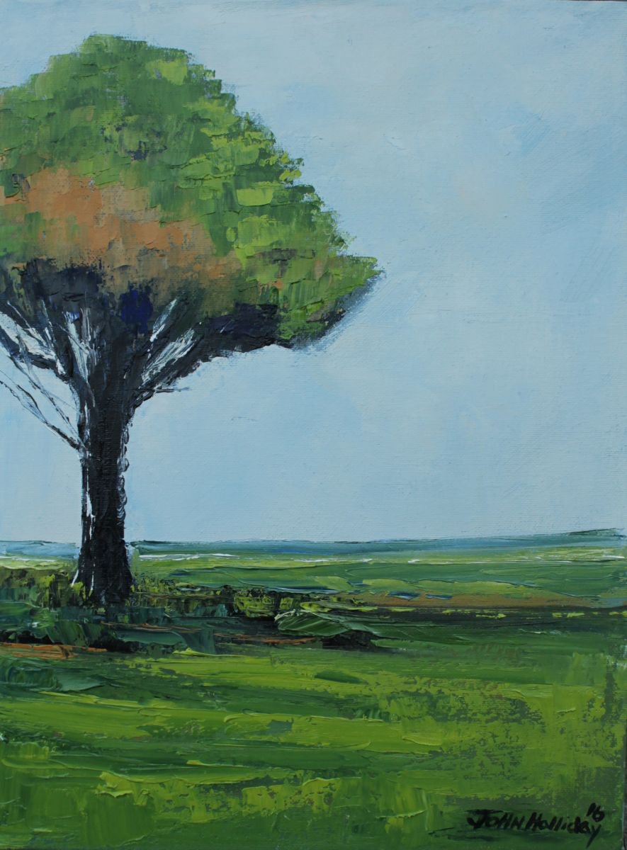 Impressionistic Landscape Oil Painting By John Halliday, 12 X 16, Almost Autumn, Original Artwork