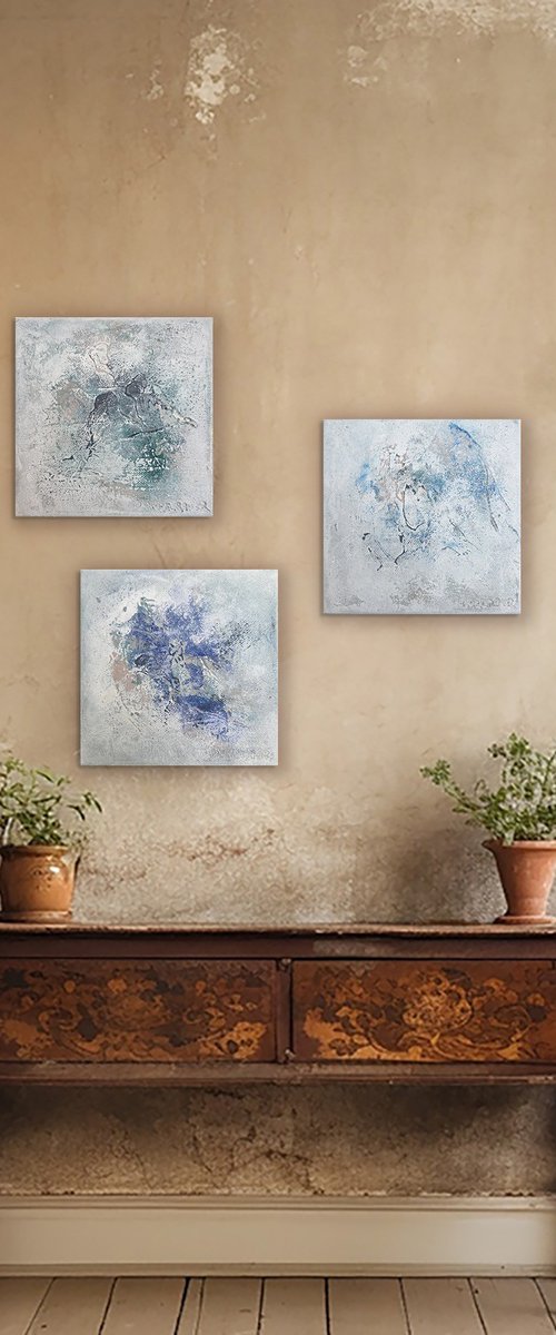 White little stories - triptych by Doris Duschelbauer