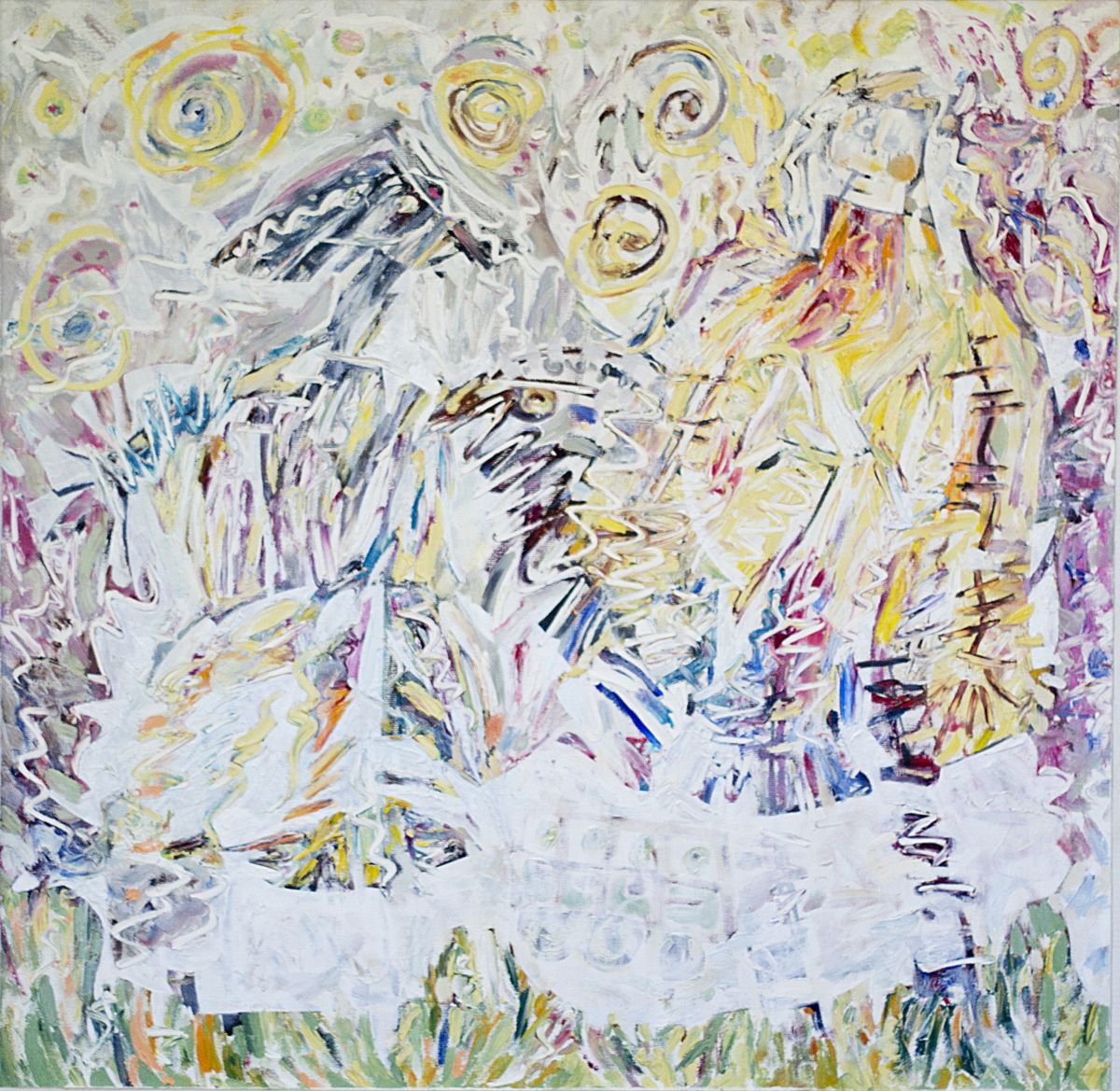 Abstract Oil Painting By Florina Breazu, 31 X 31, In Two, Original Artwork