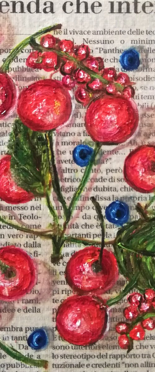 Cherries Blueberries by Katia Ricci
