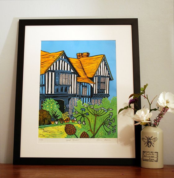 Great Dixter, East Sussex. Limited Edition large linocut