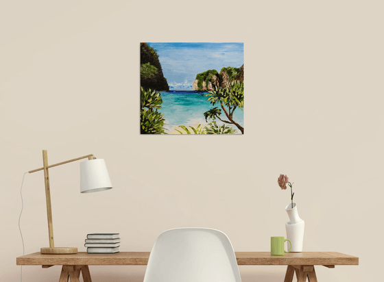 Thailand, original Asian island oil painting, Gift, bedroom decor