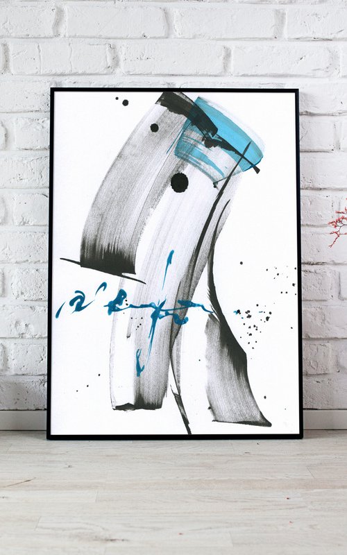 Signs n.2 abstract calligraphy by Ksenia Selianko