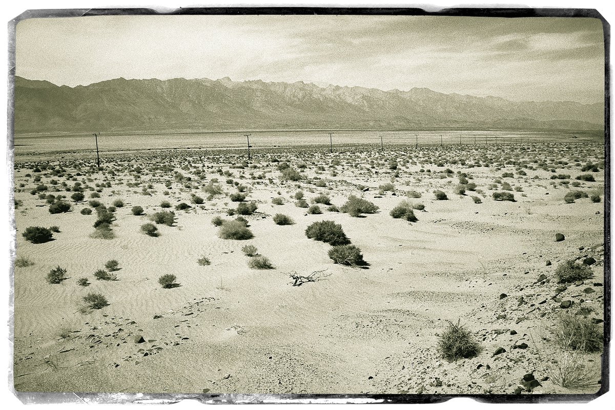 Photorealistic Landscape Photograph By Heike Bohnstengel, 24 X 18, Desert Drive, California, Original Artwork