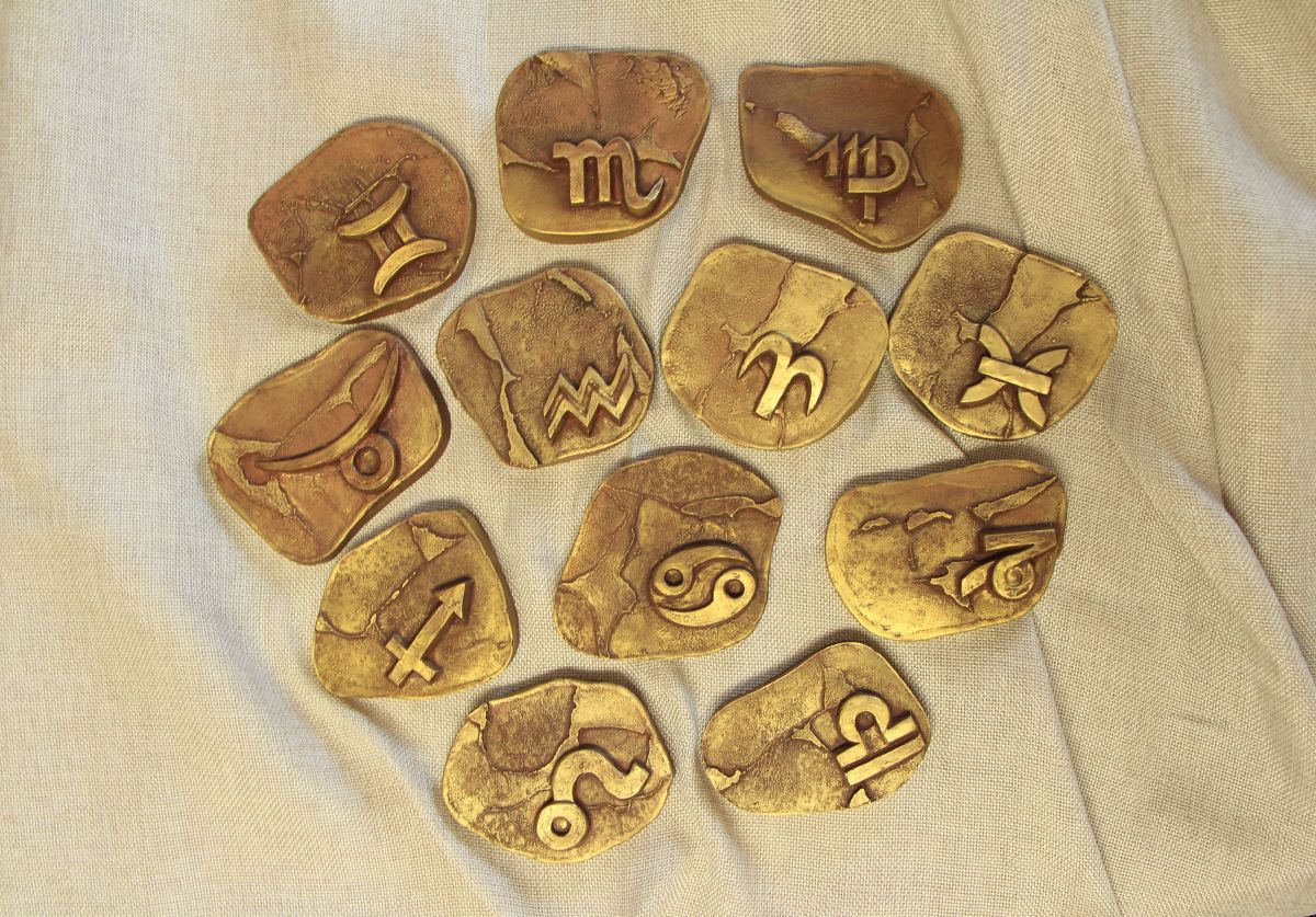 Set of 12 zodiac symbols by Zbigniew Skrzypek