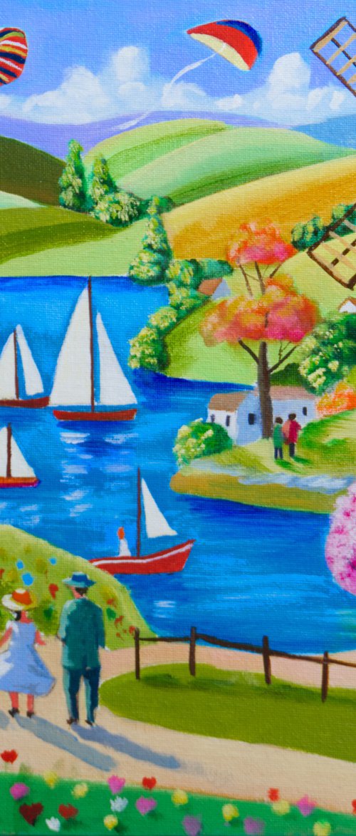 Breezy Day by the Windmill by Gordon Bruce