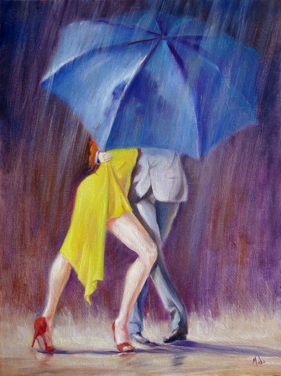 Expressive Portrait Oil Painting By Isabel Mahe, 21 X 29, Promenade Des Anglais, Original Artwork