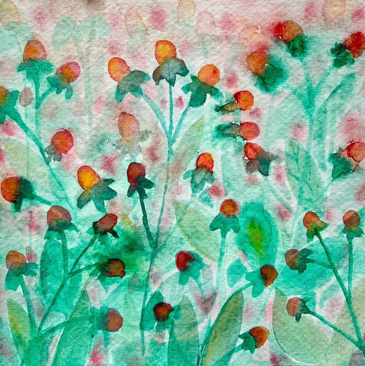 Berries and Leaves, watercolour painting by Janice MacDougall