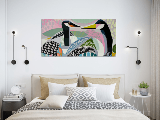 Geometric abstraction with birds #7