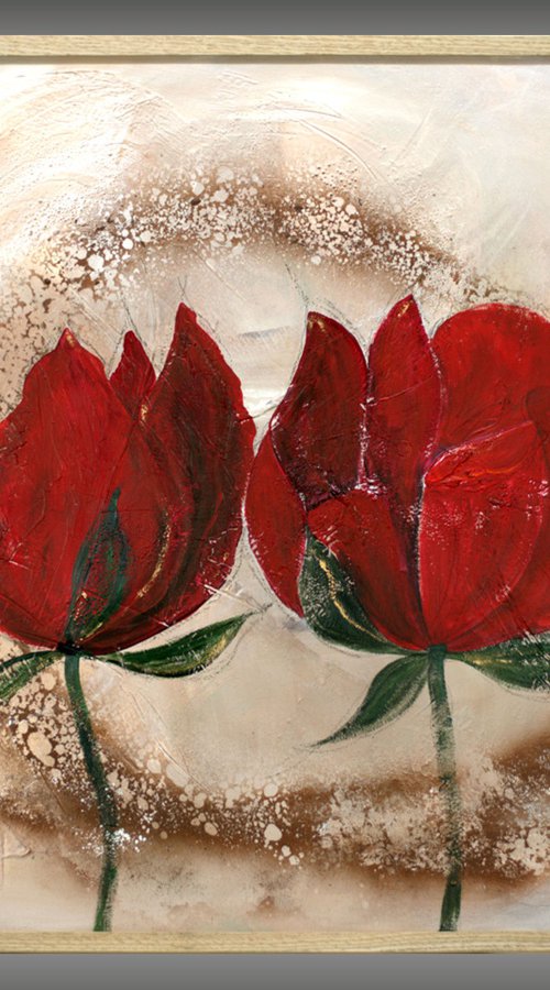 Crimson Roses by Edelgard Schroer