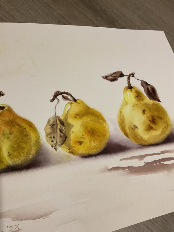 Three Graces, still life with pears