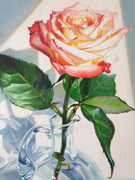 "Tenderness and a little passion. " rose painting 2021