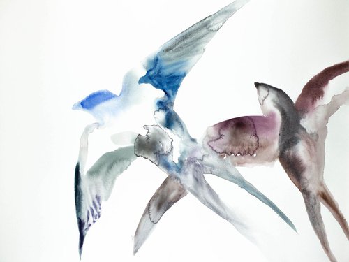 Swallows in Flight No. 10 by Elizabeth Becker