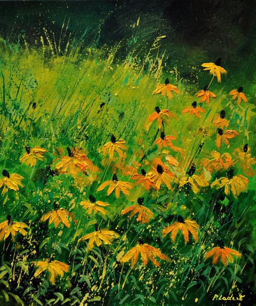 Yellow rudbeckias   -6723 by Pol Henry Ledent
