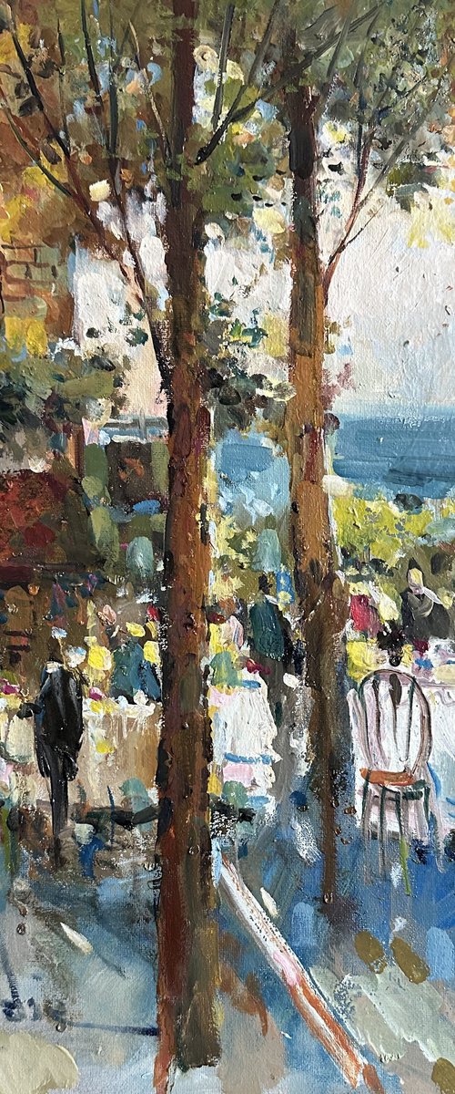 Sunday at the Seaside Cafe by W. Eddie