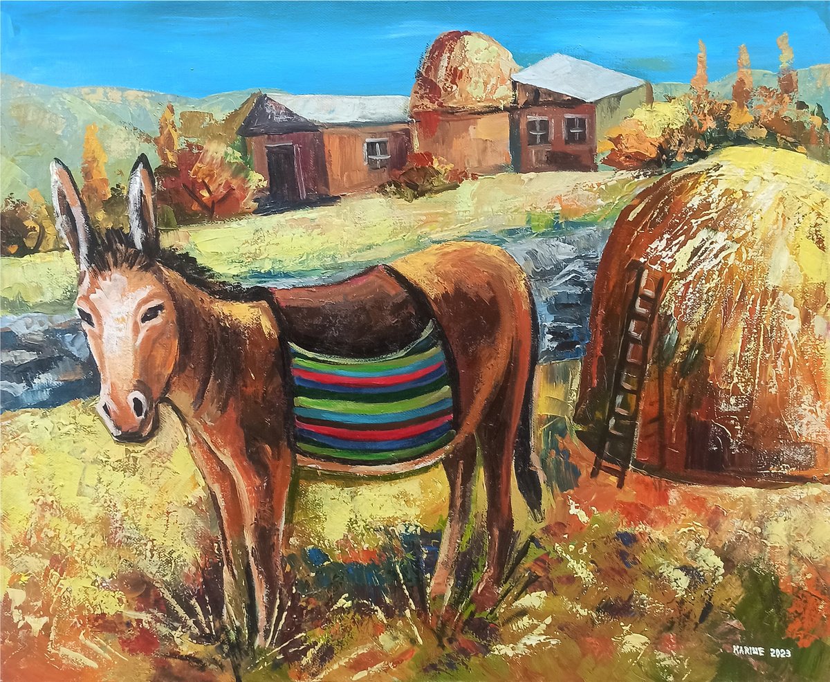 Rural Scene By Karine Harutyunyan, 24 X 20, Artwork For Sale On Artfinder