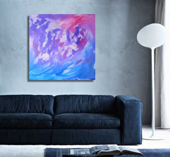 Essence, 80x80 cm, LARGE XL, Original abstract painting, acrylic on canvas