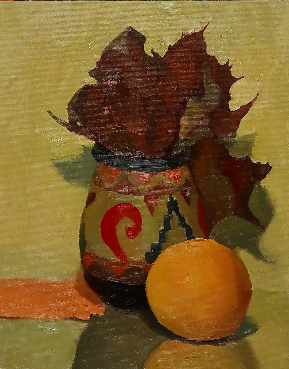 Impressionistic Still Life Oil Painting By Vasyl Koval, 9 X 12", Evening Still Life, Original Artwork
