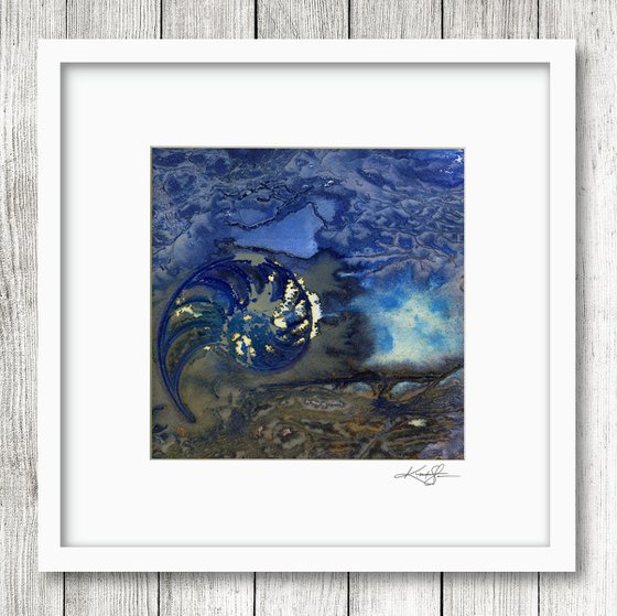 Hidden Treasure Collection 1 - 3 Nautilus Sea Shell Paintings in mats by Kathy Morton Stanion