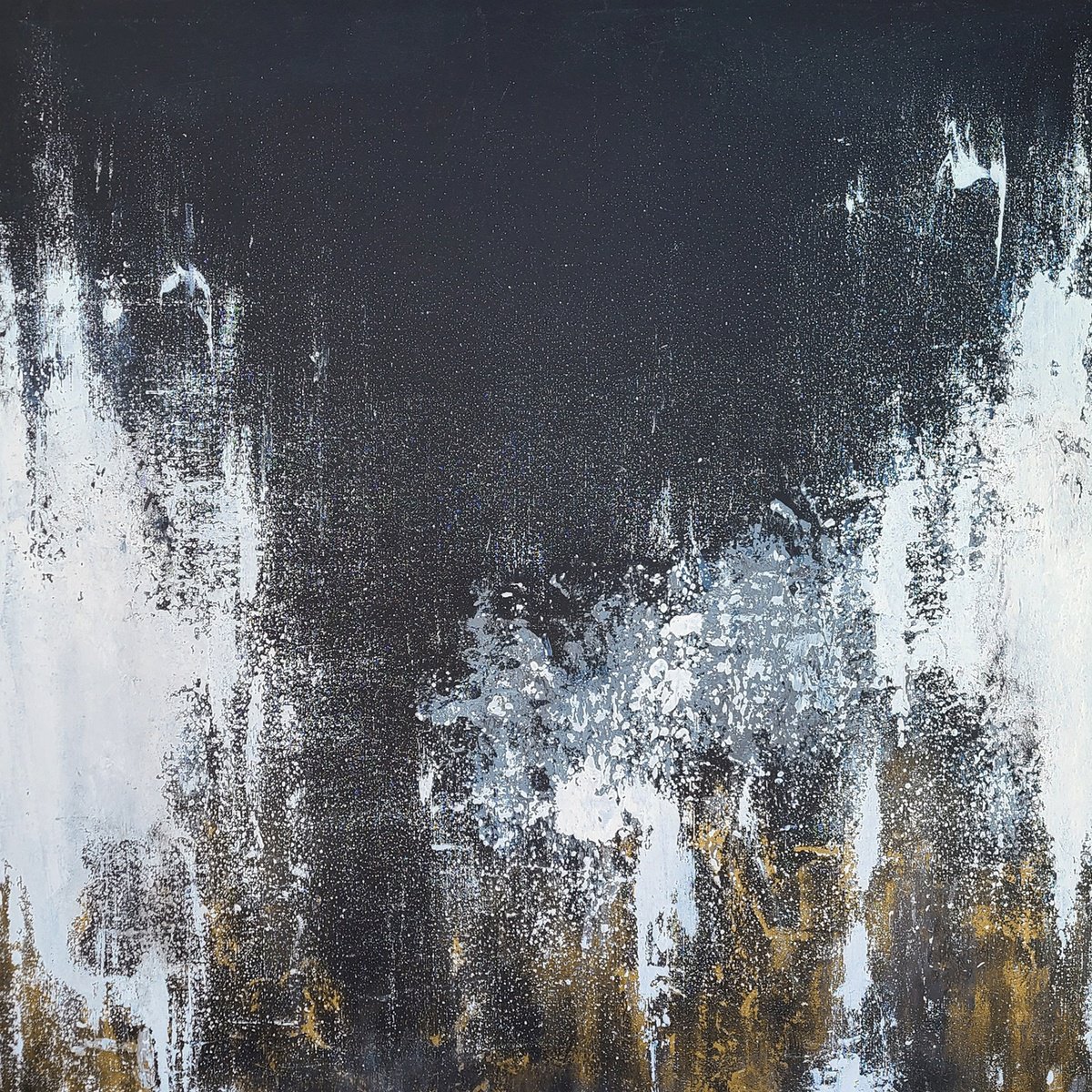 Organic Abstract Acrylic Painting By Kr Moehr, 36 X 36", Nightfrost, Original Artwork