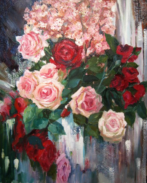 Roses- Original oil painting(2017) by Svetlana Norel