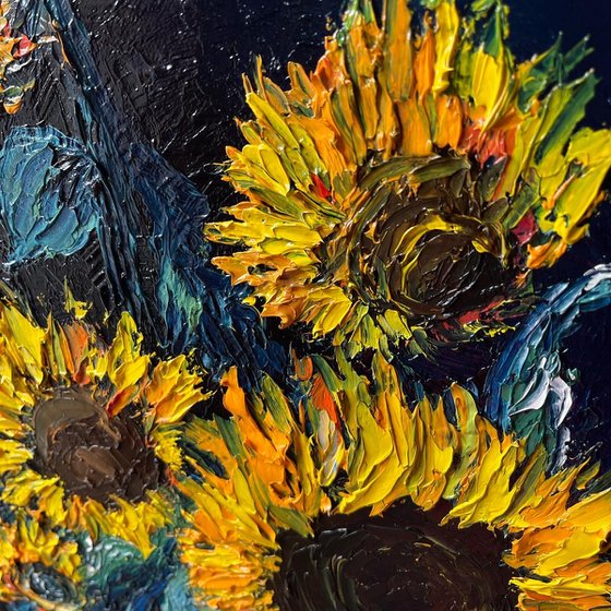 SUNFLOWERS IN WHITE VASE