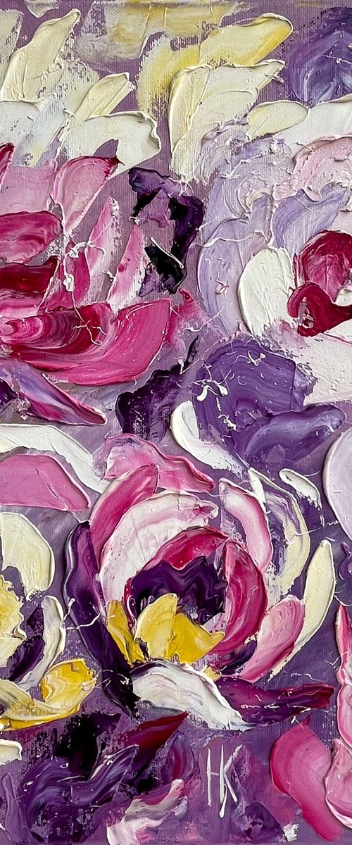 Peony Original Painting by Halyna Kirichenko