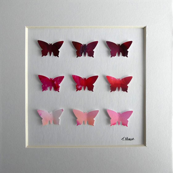 9 Red butterflies