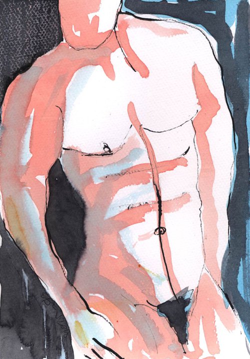 Lost -Nude Male Study by Ewa Dabkiewicz