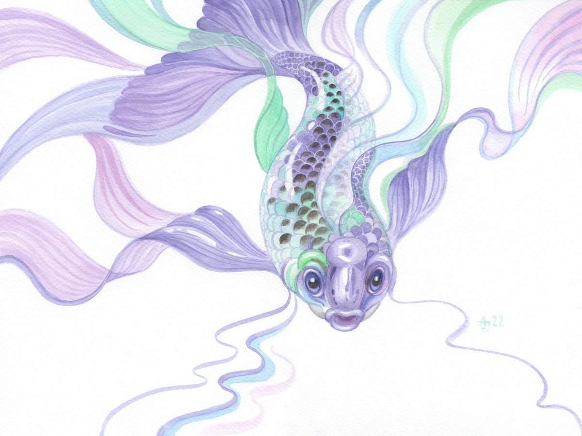 Violet fish 1 by Jolanta Czarnecka