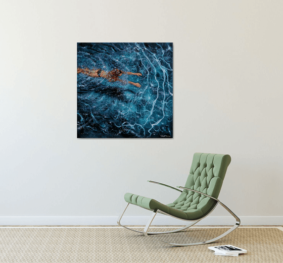 Girl swimming8, 32x32 in