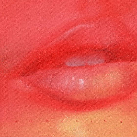 Lips in red and orange