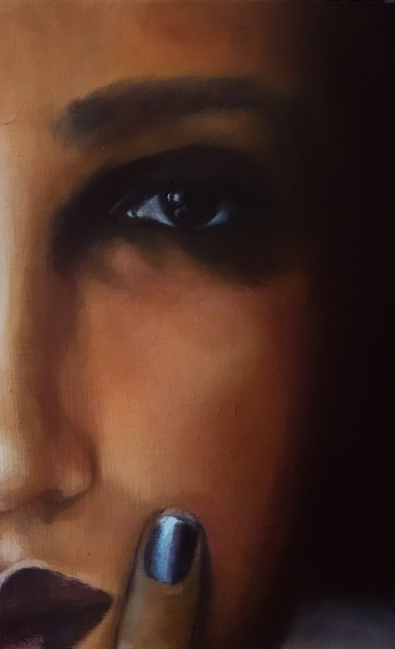 Fingers on lip