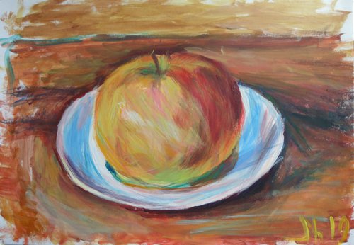 Apple on a plate by Alexander Shvyrkov