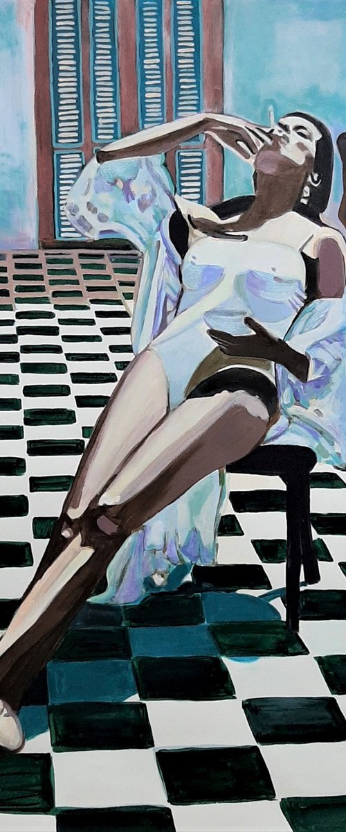 Relaxation / 94 x 70 cm by Alexandra Djokic