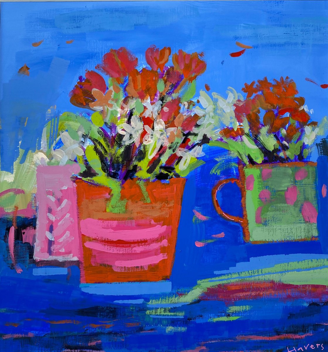 Impressionistic Still Life Painting By Chrissie Havers, 11 X 11, Someone Left The Door Open, Original Artwork