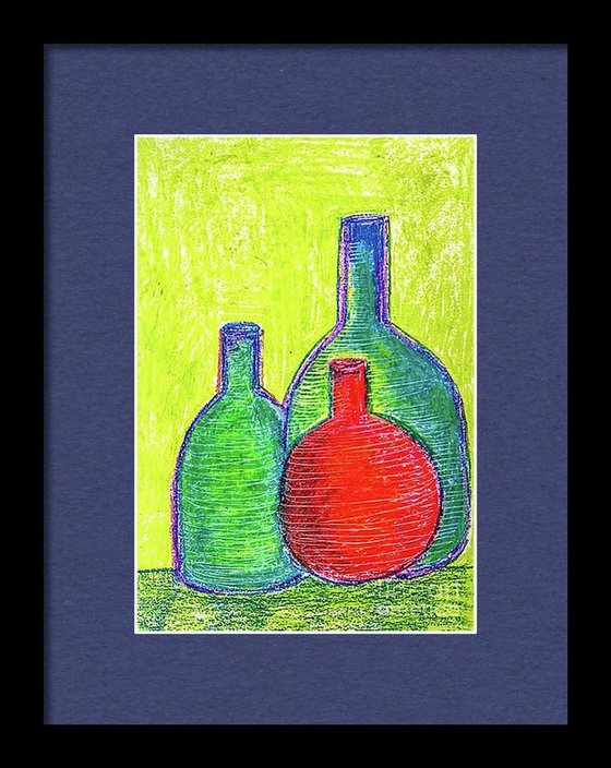 Still Life with Green Bottles