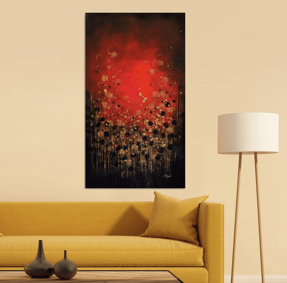 Perfect Atmosphere #2 - Extra large original abstract floral landscape