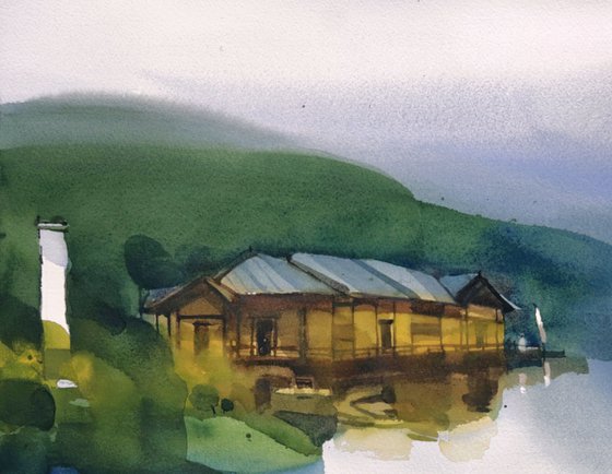 House resting, quiet lake